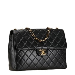 Chanel Coco Mark Matelasse Chain Shoulder Bag Black Gold Leather Women's CHANEL