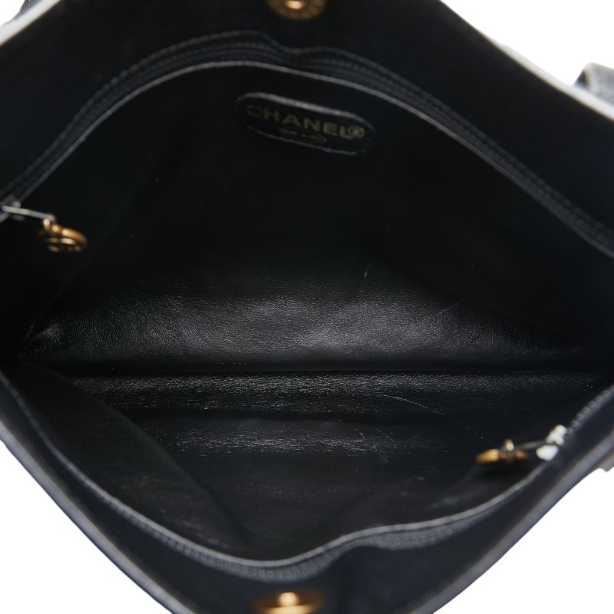 CHANEL handbag tote bag black leather ladies