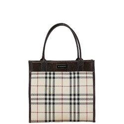 Burberry Nova Check Handbag Brown Beige Canvas Leather Women's BURBERRY