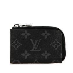Louis Vuitton Monogram Eclipse Portemonnay Jour Coin Case Purse M63536 Black PVC Leather Men's LOUIS VUITTON