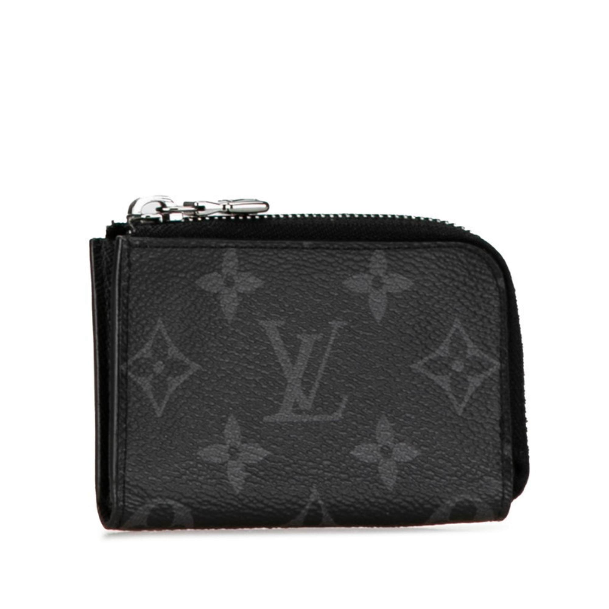 Louis Vuitton Monogram Eclipse Portemonnay Jour Coin Case Purse M63536 Black PVC Leather Men's LOUIS VUITTON