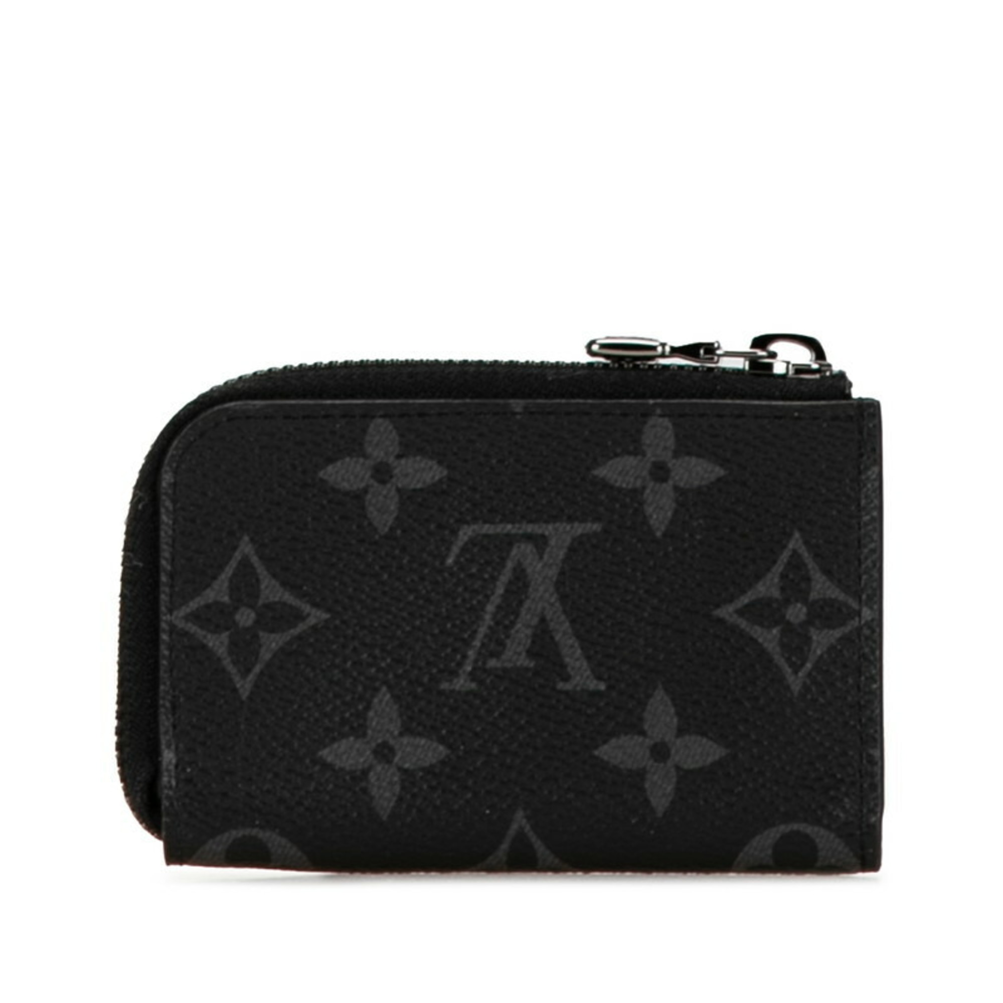 Louis Vuitton Monogram Eclipse Portemonnay Jour Coin Case Purse M63536 Black PVC Leather Men's LOUIS VUITTON