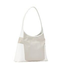 Salvatore Ferragamo Bag Handbag AU-21 1208 White Grey Canvas Leather Women's