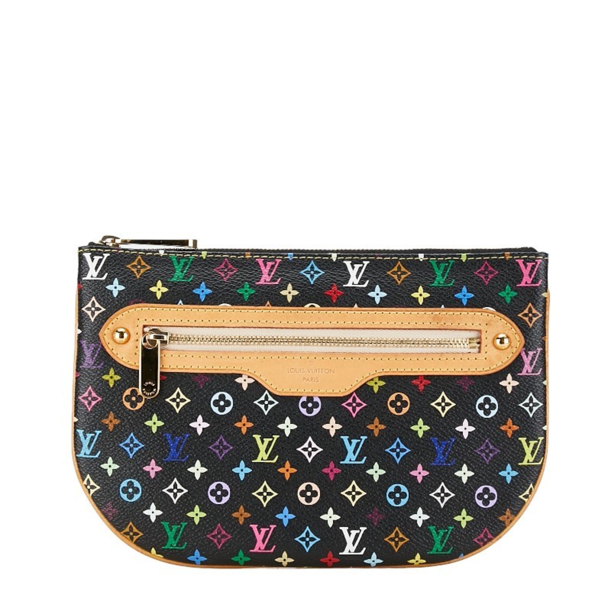 Louis Vuitton Monogram Multicolor Pochette GM Pouch Clutch Bag M60030 Noir Black PVC Leather Women's LOUIS VUITTON