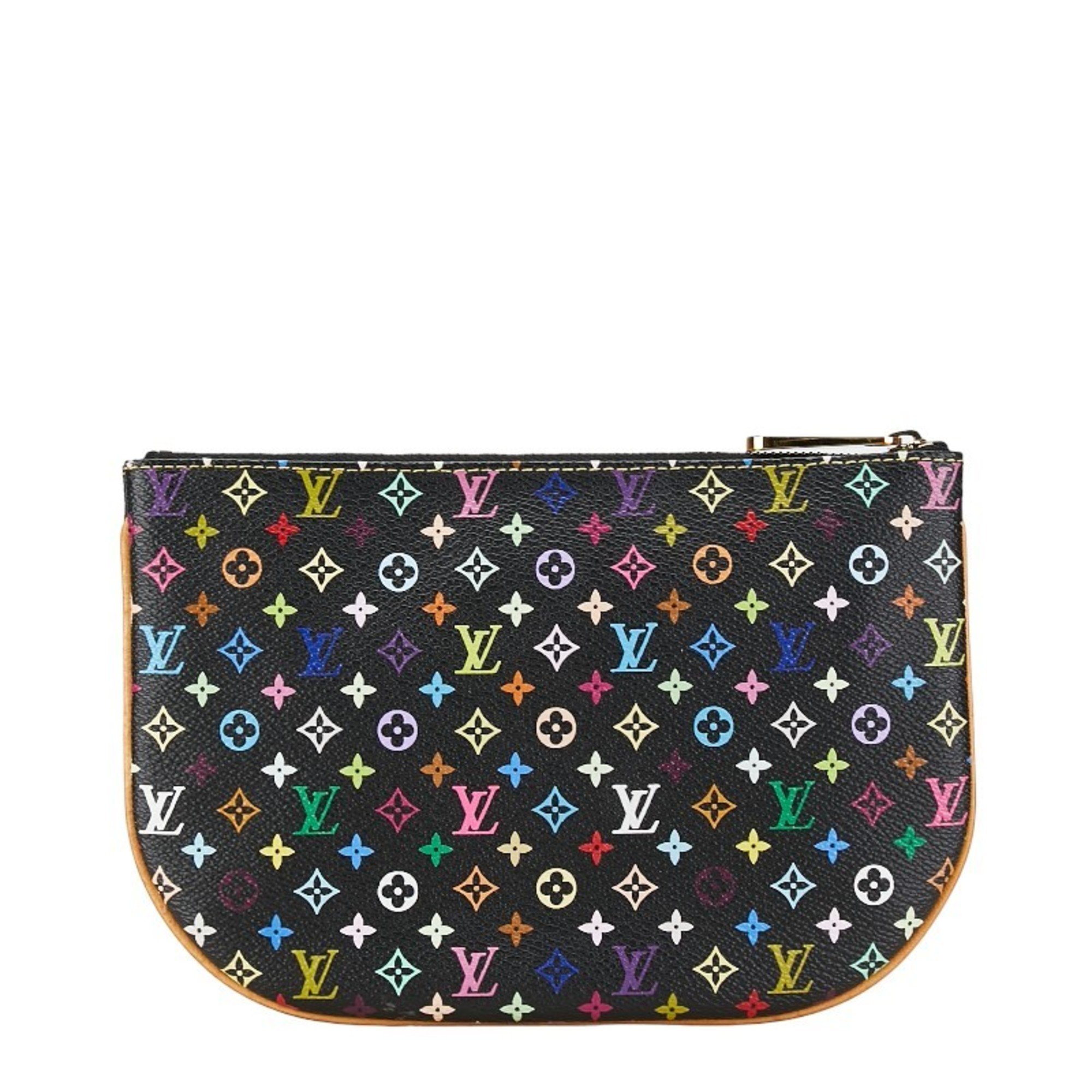 Louis Vuitton Monogram Multicolor Pochette GM Pouch Clutch Bag M60030 Noir Black PVC Leather Women's LOUIS VUITTON