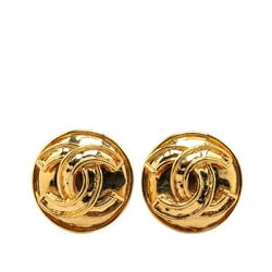 Chanel Coco Mark Earrings Gold Plated Women's CHANEL