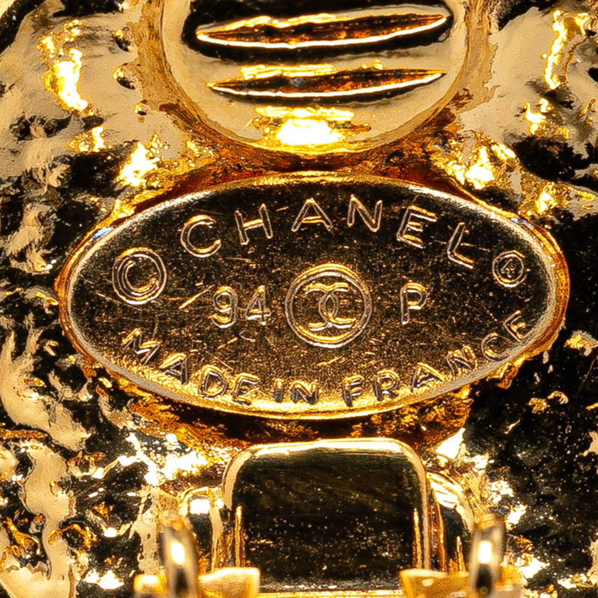 Chanel Coco Mark Earrings Gold Plated Women's CHANEL