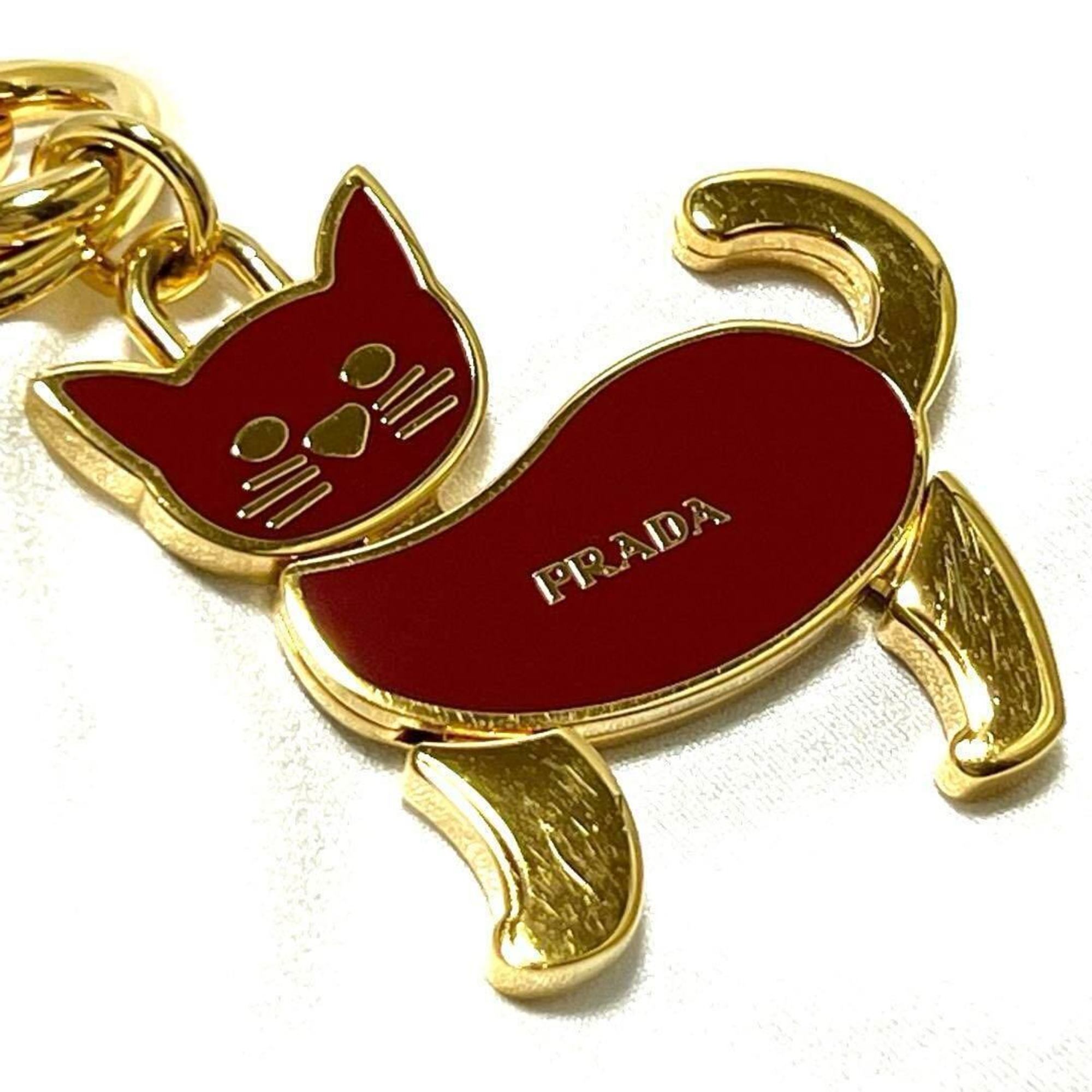 Prada Women's Key Ring Holder Charm Cat