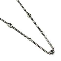 GUCCI Men's and Women's Interlocking G Necklace Pendant Silver