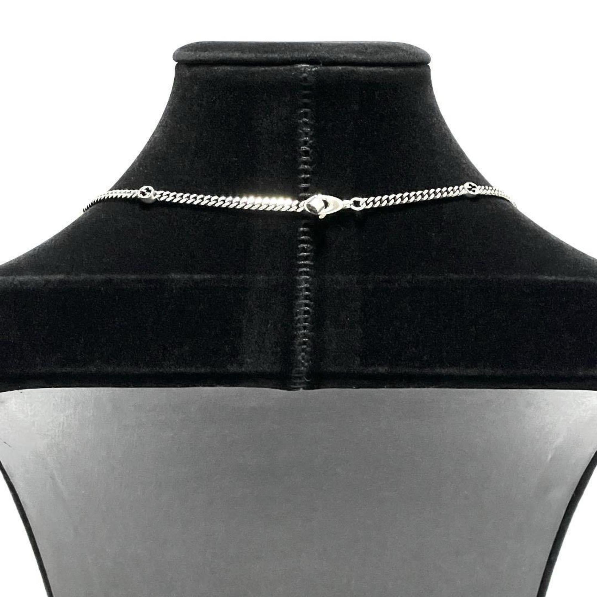 GUCCI Men's and Women's Interlocking G Necklace Pendant Silver