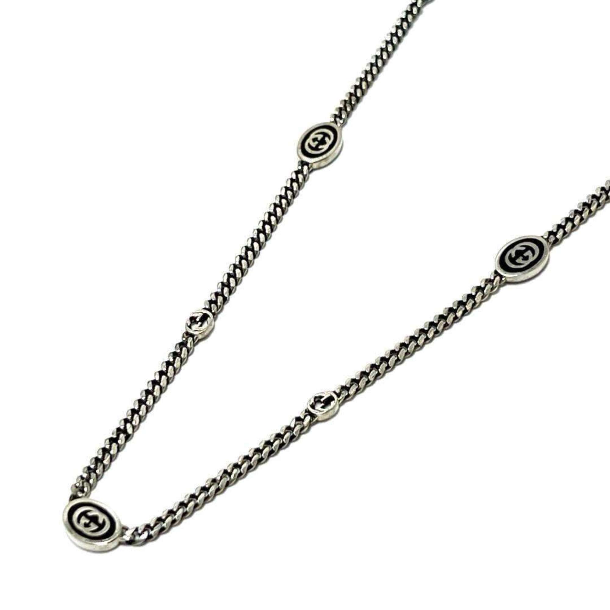 GUCCI Men's and Women's Interlocking G Necklace Pendant Silver