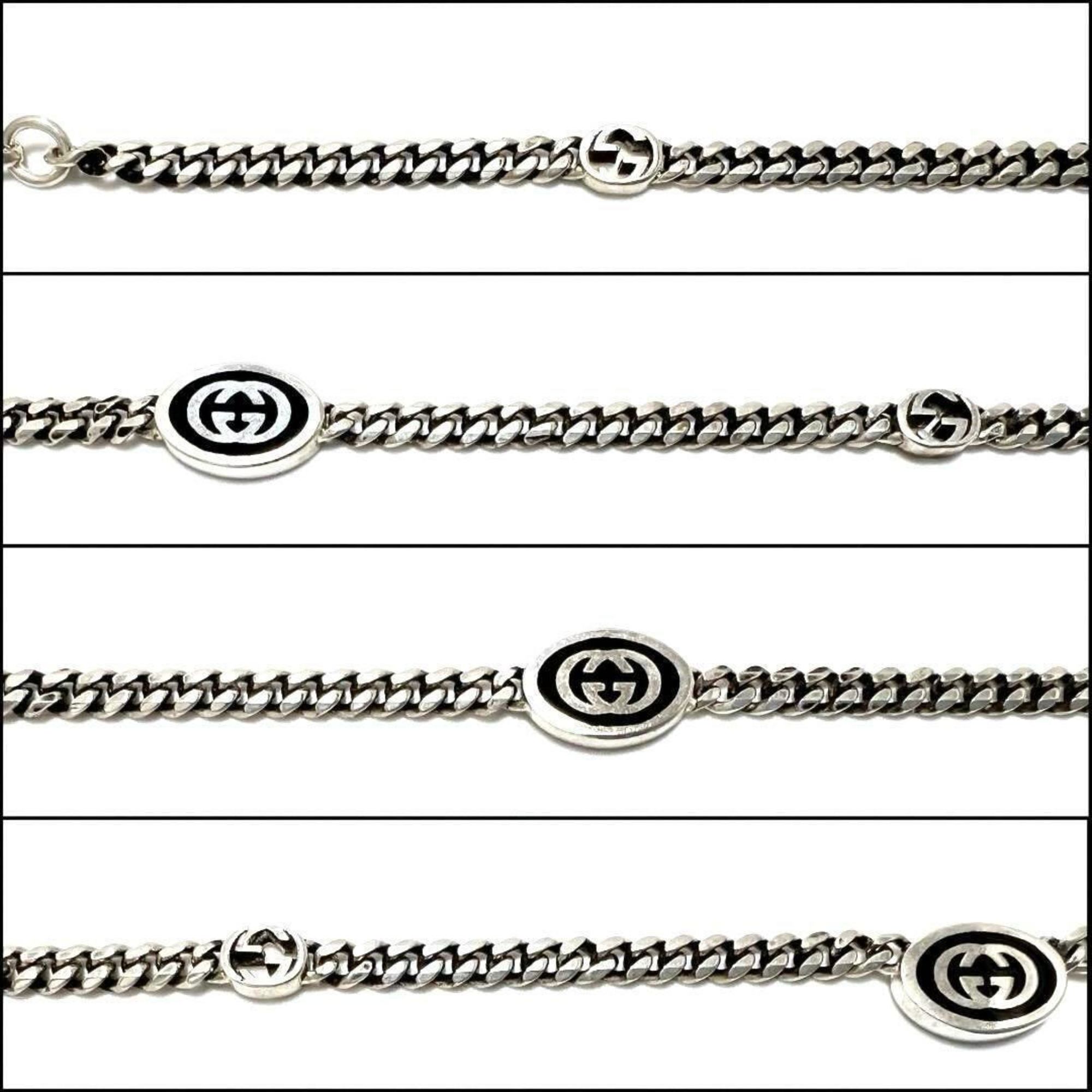 GUCCI Men's and Women's Interlocking G Necklace Pendant Silver