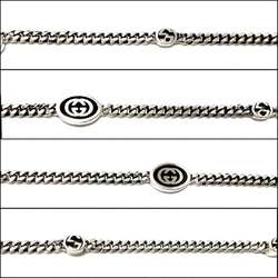 GUCCI Men's and Women's Interlocking G Necklace Pendant Silver