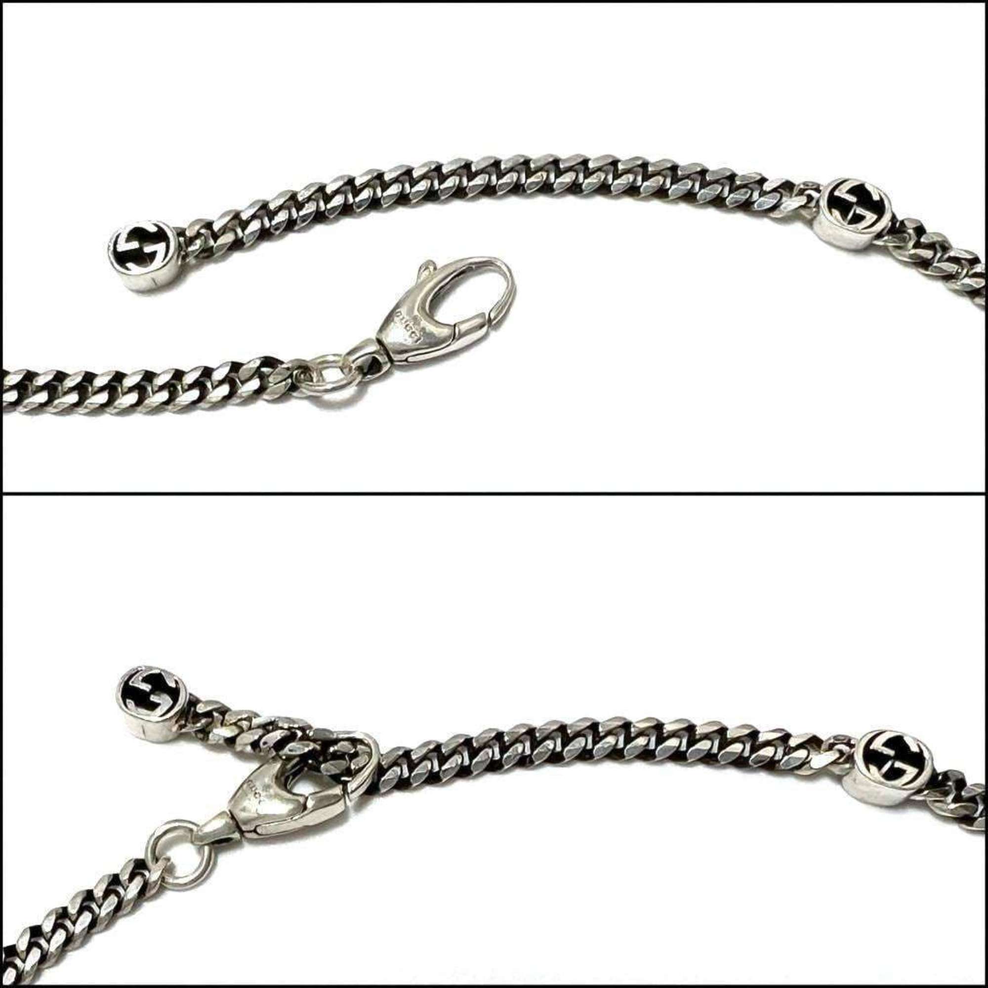 GUCCI Men's and Women's Interlocking G Necklace Pendant Silver