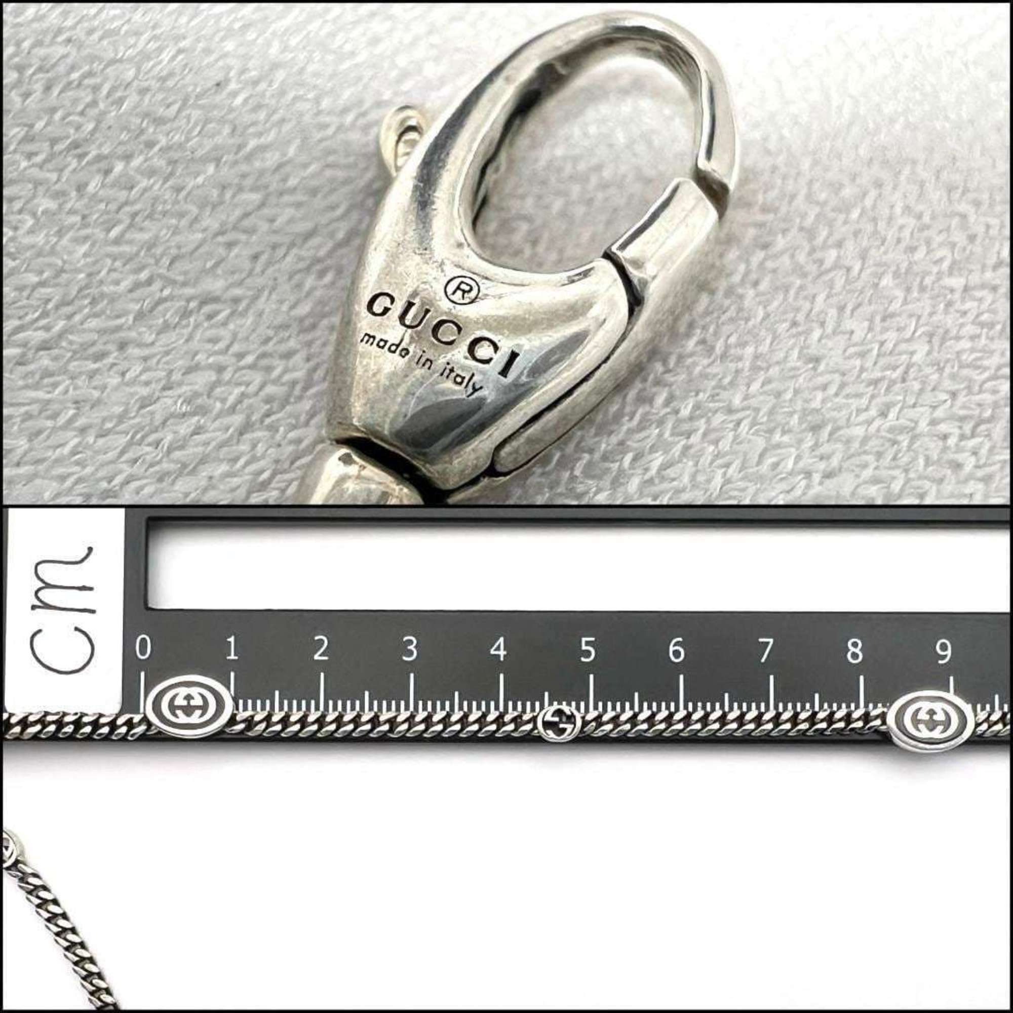 GUCCI Men's and Women's Interlocking G Necklace Pendant Silver