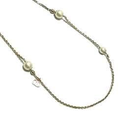 Christian Dior Dior DIOR Unisex Men's Women's Station Faux Pearl Necklace