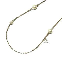 Christian Dior Dior DIOR Unisex Men's Women's Station Faux Pearl Necklace