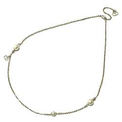 Christian Dior Dior DIOR Unisex Men's Women's Station Faux Pearl Necklace