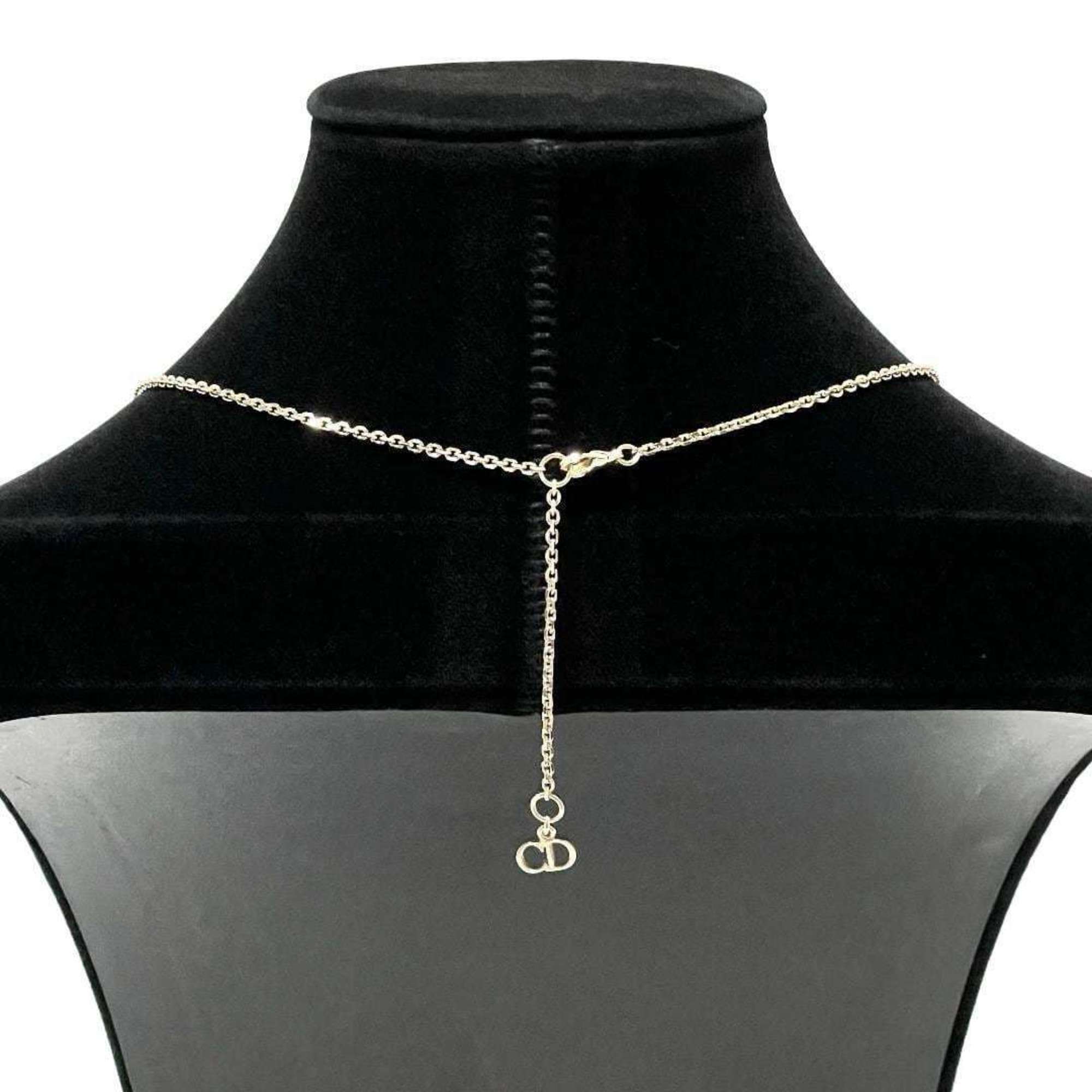 Christian Dior Dior DIOR Unisex Men's Women's Station Faux Pearl Necklace