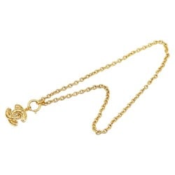 Chanel Matelasse Coco Mark Necklace Gold Plated Women's CHANEL