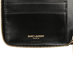 Saint Laurent Monogram Long Wallet Round 344076 Brown Black PVC Women's SAINT LAURENT