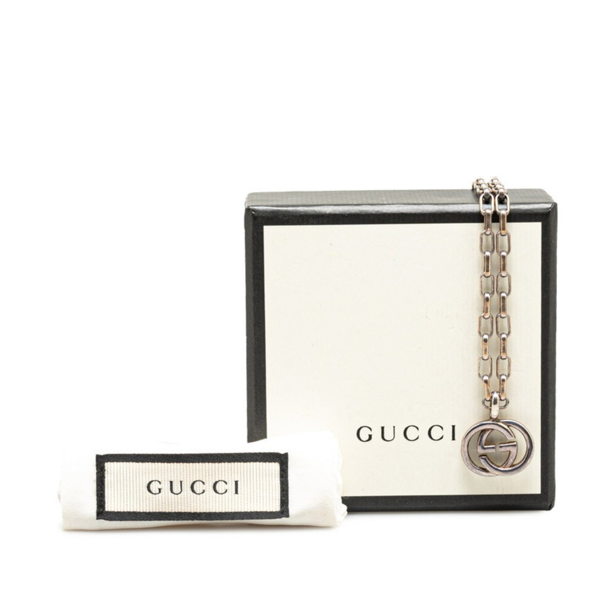 Gucci Interlocking G Necklace SV925 Silver Men's GUCCI