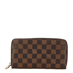 Louis Vuitton Damier Zippy Wallet Round Long N60015 Brown PVC Leather Women's LOUIS VUITTON