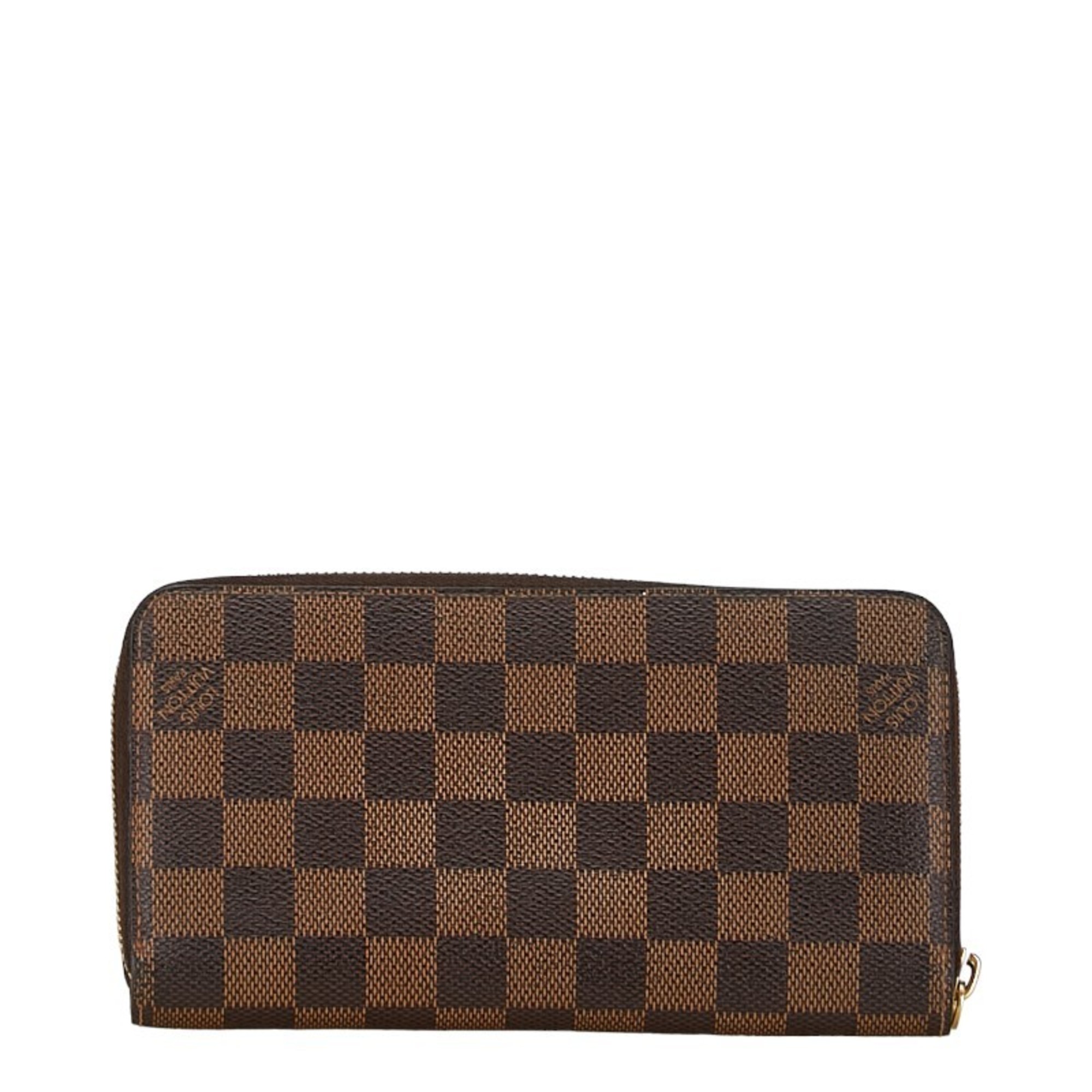 Louis Vuitton Damier Zippy Wallet Round Long N60015 Brown PVC Leather Women's LOUIS VUITTON