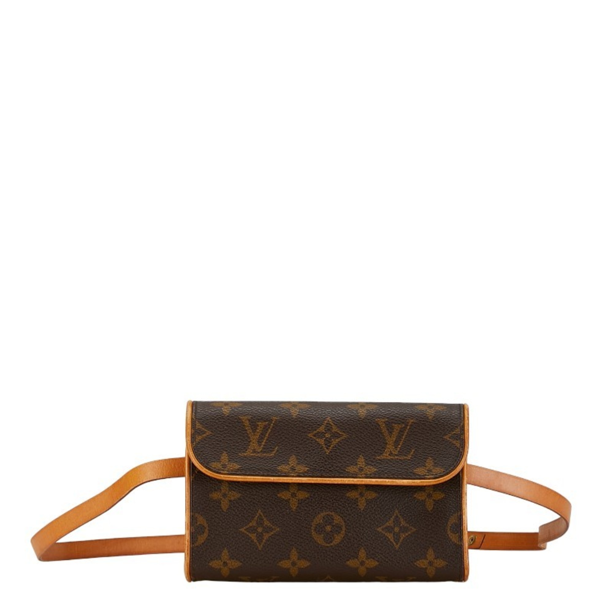 Louis Vuitton Monogram Pochette Florentine Body Bag Waist M51855 Brown PVC Leather Women's LOUIS VUITTON