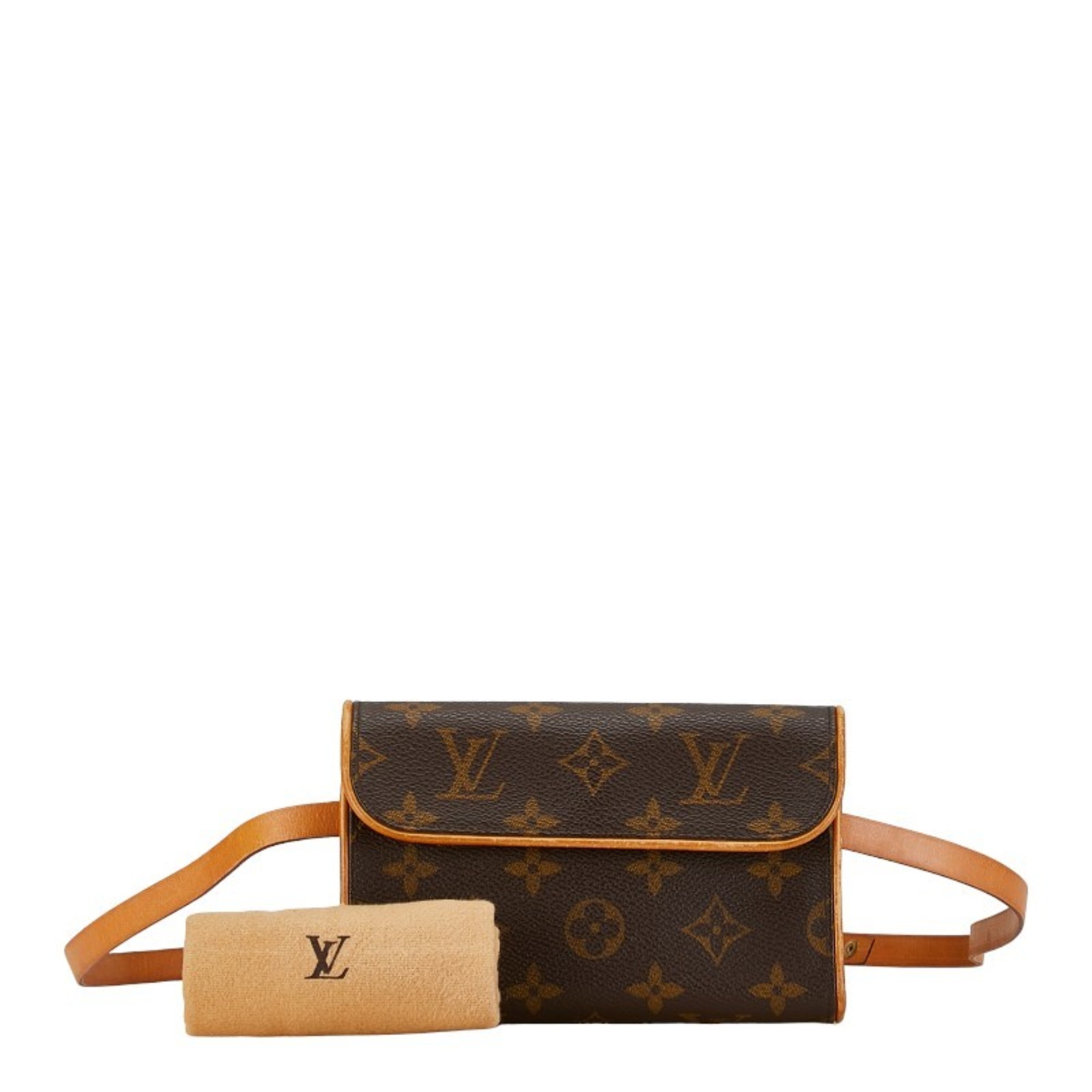 Louis Vuitton Monogram Pochette Florentine Body Bag Waist M51855 Brown PVC Leather Women's LOUIS VUITTON