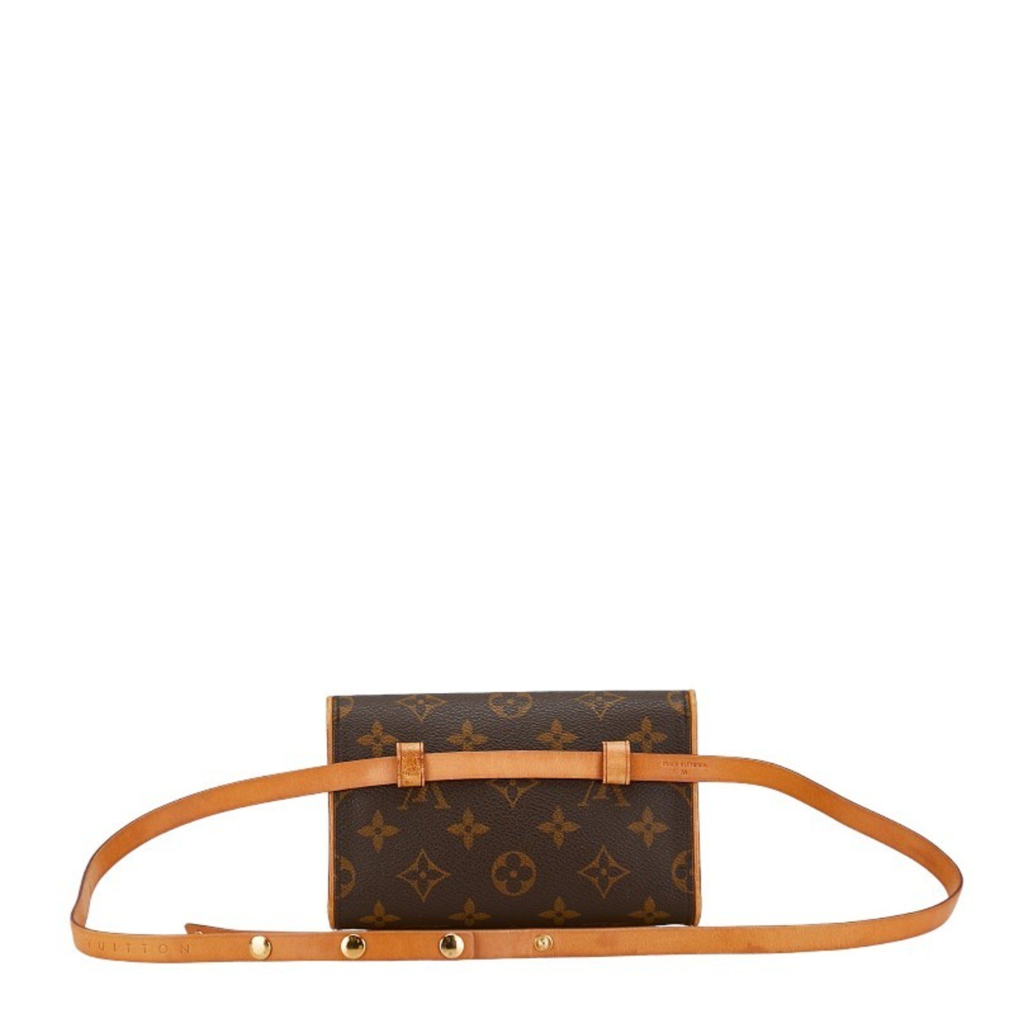 Louis Vuitton Monogram Pochette Florentine Body Bag Waist M51855 Brown PVC Leather Women's LOUIS VUITTON