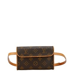 Louis Vuitton Monogram Pochette Florentine Body Bag Waist M51855 Brown PVC Leather Women's LOUIS VUITTON