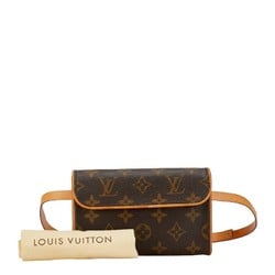 Louis Vuitton Monogram Pochette Florentine Body Bag Waist M51855 Brown PVC Leather Women's LOUIS VUITTON