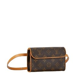 Louis Vuitton Monogram Pochette Florentine Body Bag Waist M51855 Brown PVC Leather Women's LOUIS VUITTON