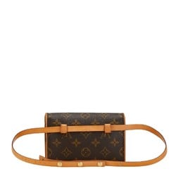 Louis Vuitton Monogram Pochette Florentine Body Bag Waist M51855 Brown PVC Leather Women's LOUIS VUITTON