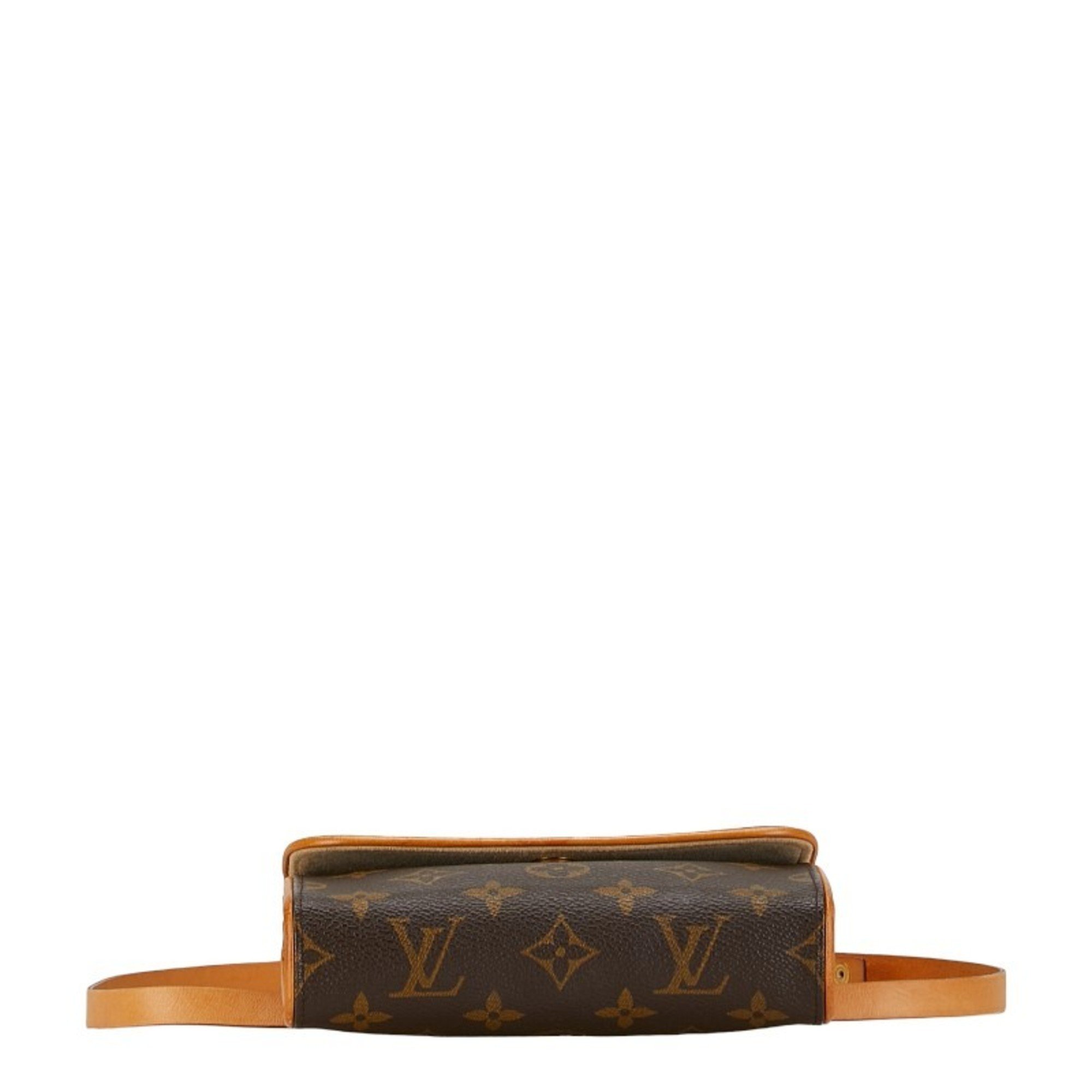 Louis Vuitton Monogram Pochette Florentine Body Bag Waist M51855 Brown PVC Leather Women's LOUIS VUITTON