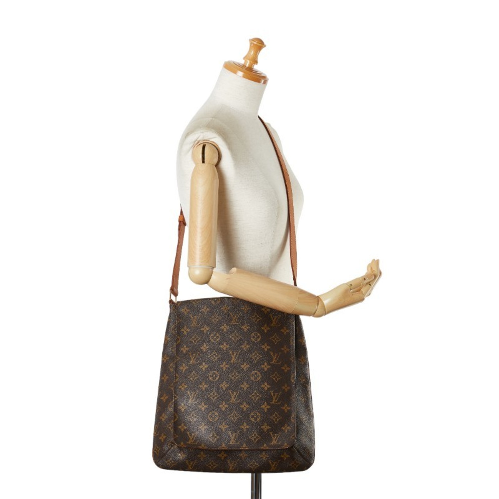 Louis Vuitton Monogram Musette Shoulder Bag M51256 Brown PVC Leather Women's LOUIS VUITTON