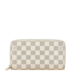 Louis Vuitton Damier Azur Zippy Wallet Round Long N60019 White PVC Women's LOUIS VUITTON