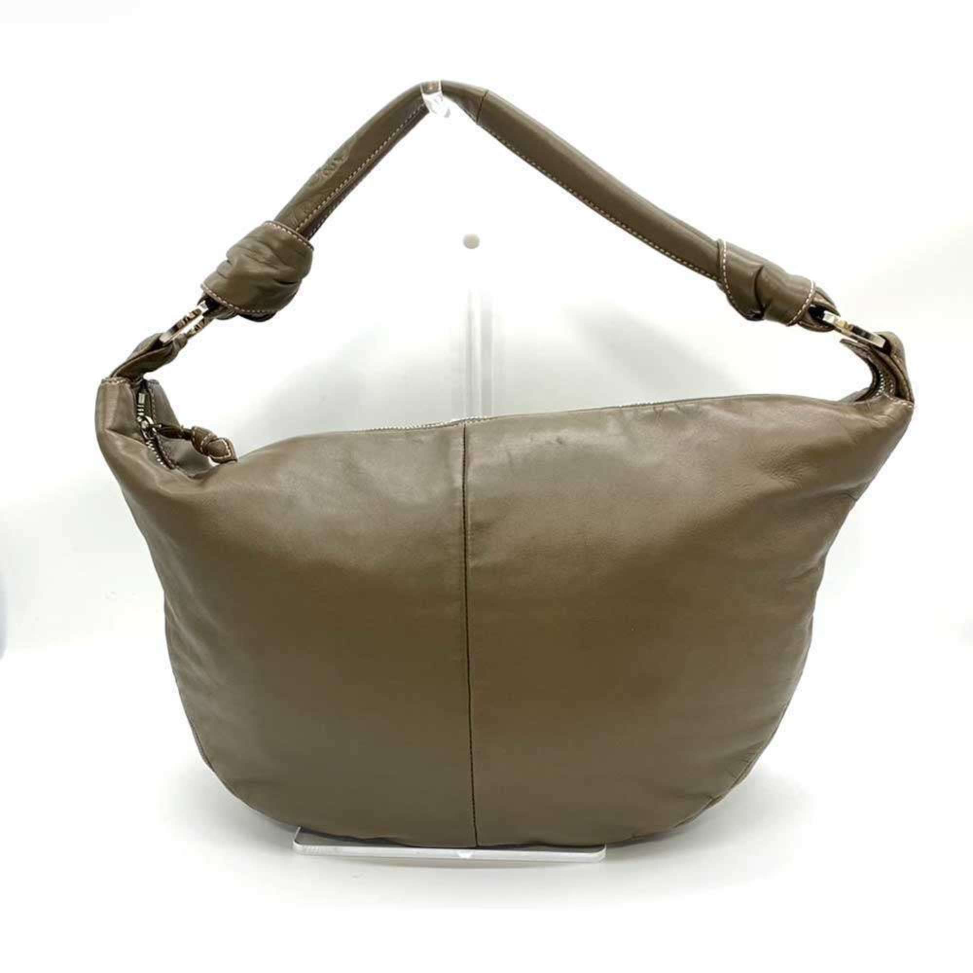 LOEWE Hobo Shoulder Bag in Khaki Nappa Leather