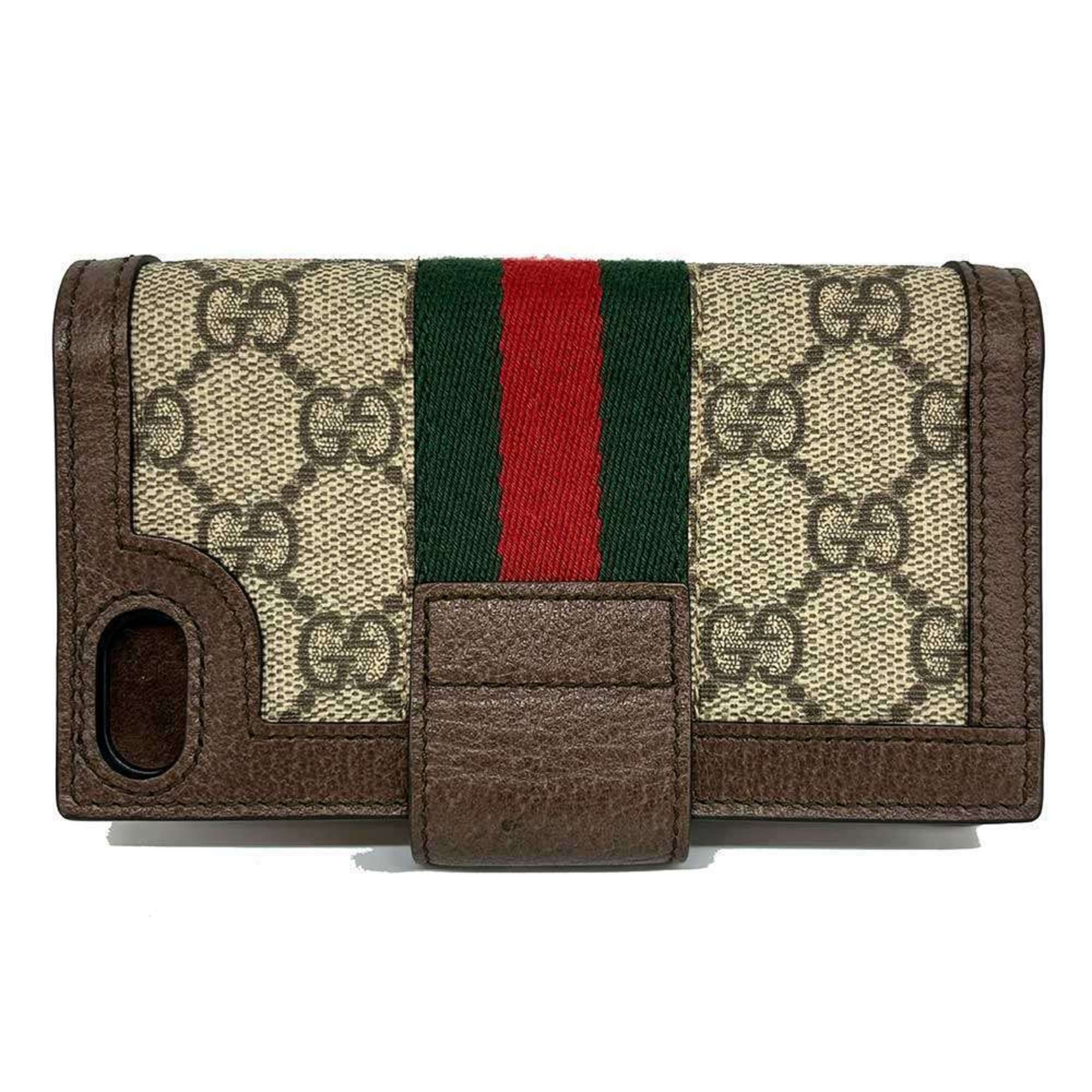 Gucci Smartphone Shoulder Bag GG Supreme Sherry Line iPhone SE Case Chain 523163 GUCCI