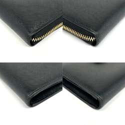 Salvatore Ferragamo Ferragamo Vara Ribbon L-shaped leather black long wallet