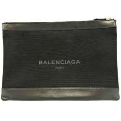 Balenciaga Navy Clip L Clutch Bag Canvas Black BALENCIAGA