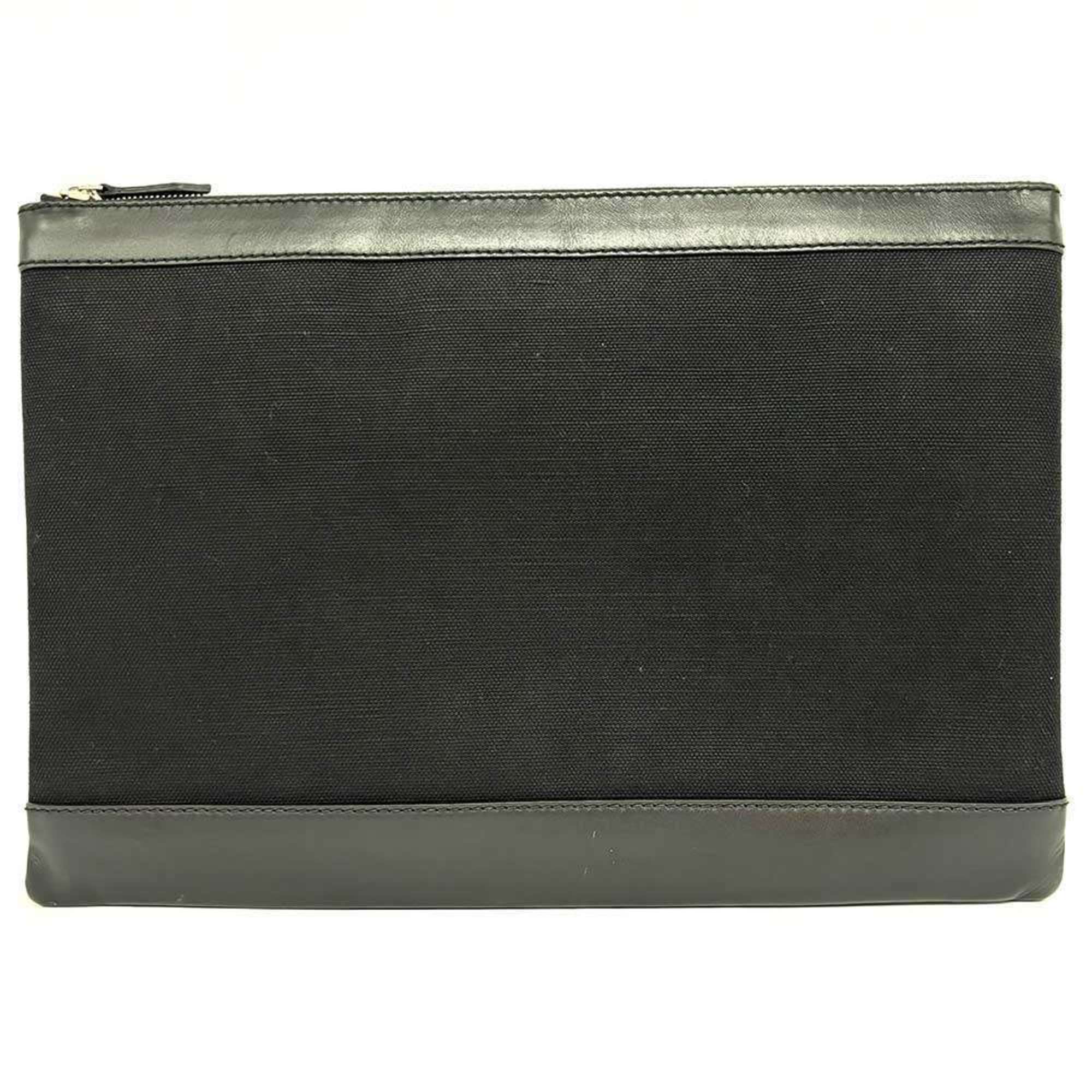 Balenciaga Navy Clip L Clutch Bag Canvas Black BALENCIAGA