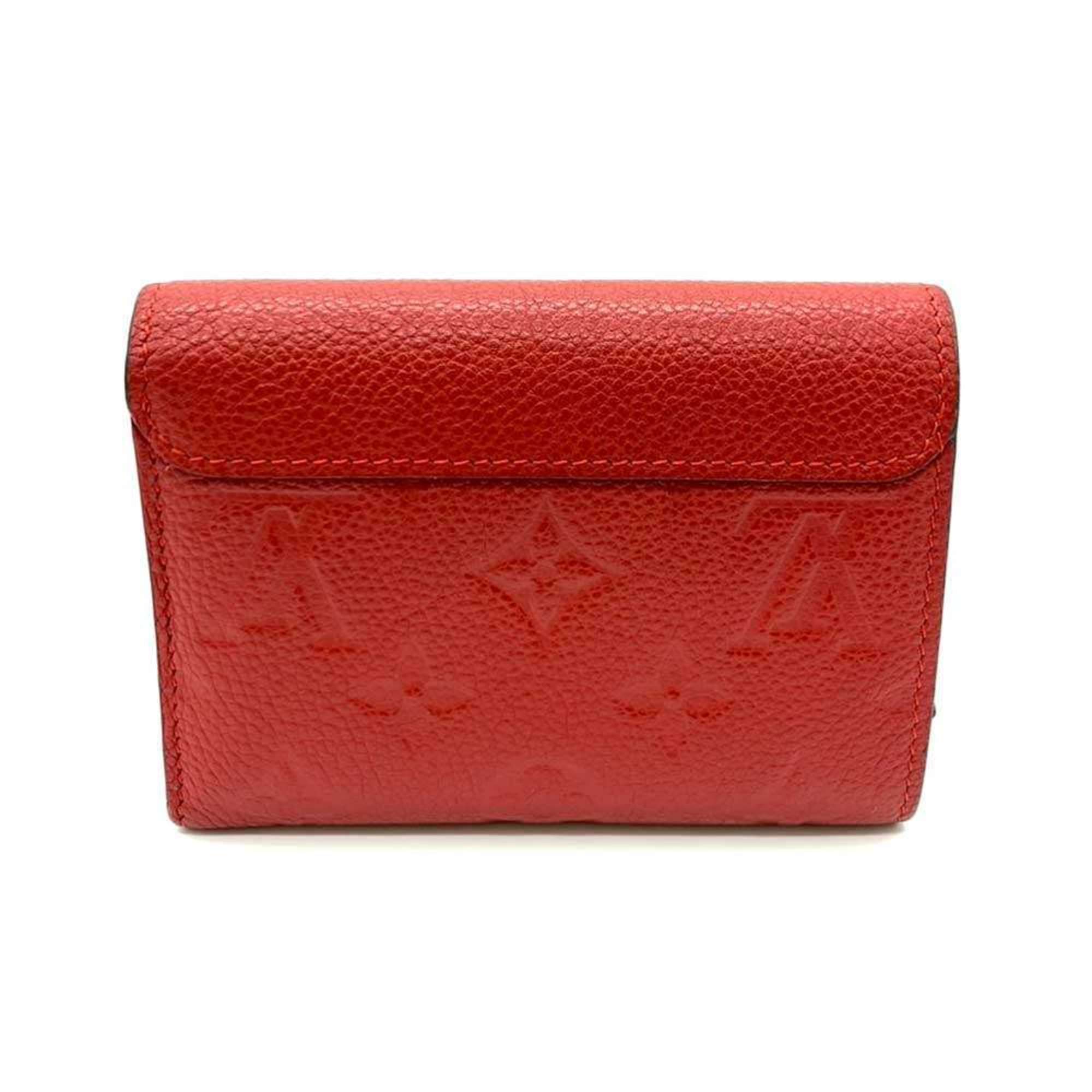 Louis Vuitton Wallet Portefeuille Pont Neuf Compact Cerise Red Tri-fold Women's Monogram Empreinte Leather M62185