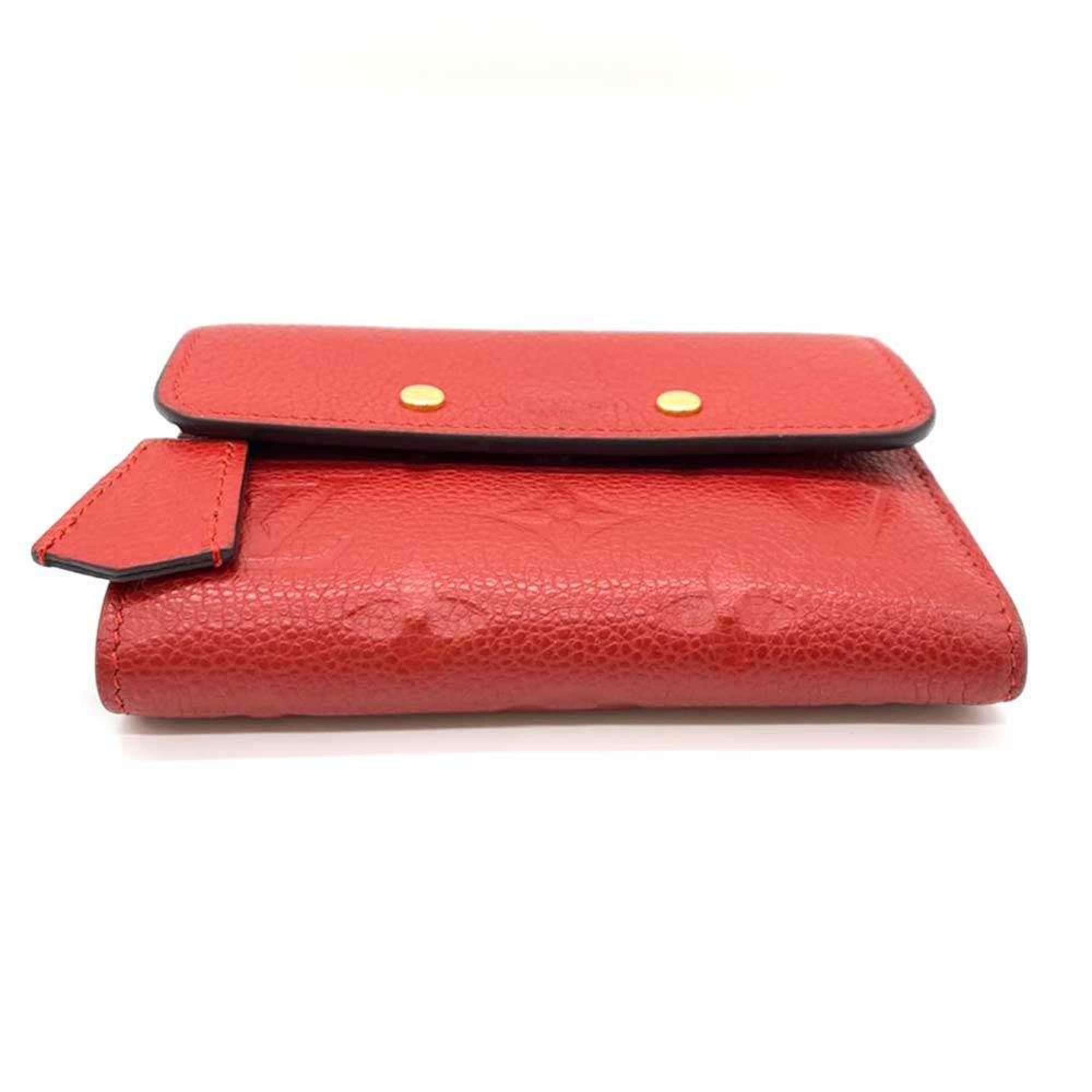 Louis Vuitton Wallet Portefeuille Pont Neuf Compact Cerise Red Tri-fold Women's Monogram Empreinte Leather M62185