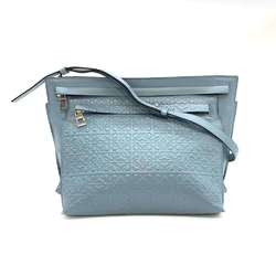 LOEWE Bag Repeat Anagram Shoulder Blue Crossbody Pochette Women's Leather