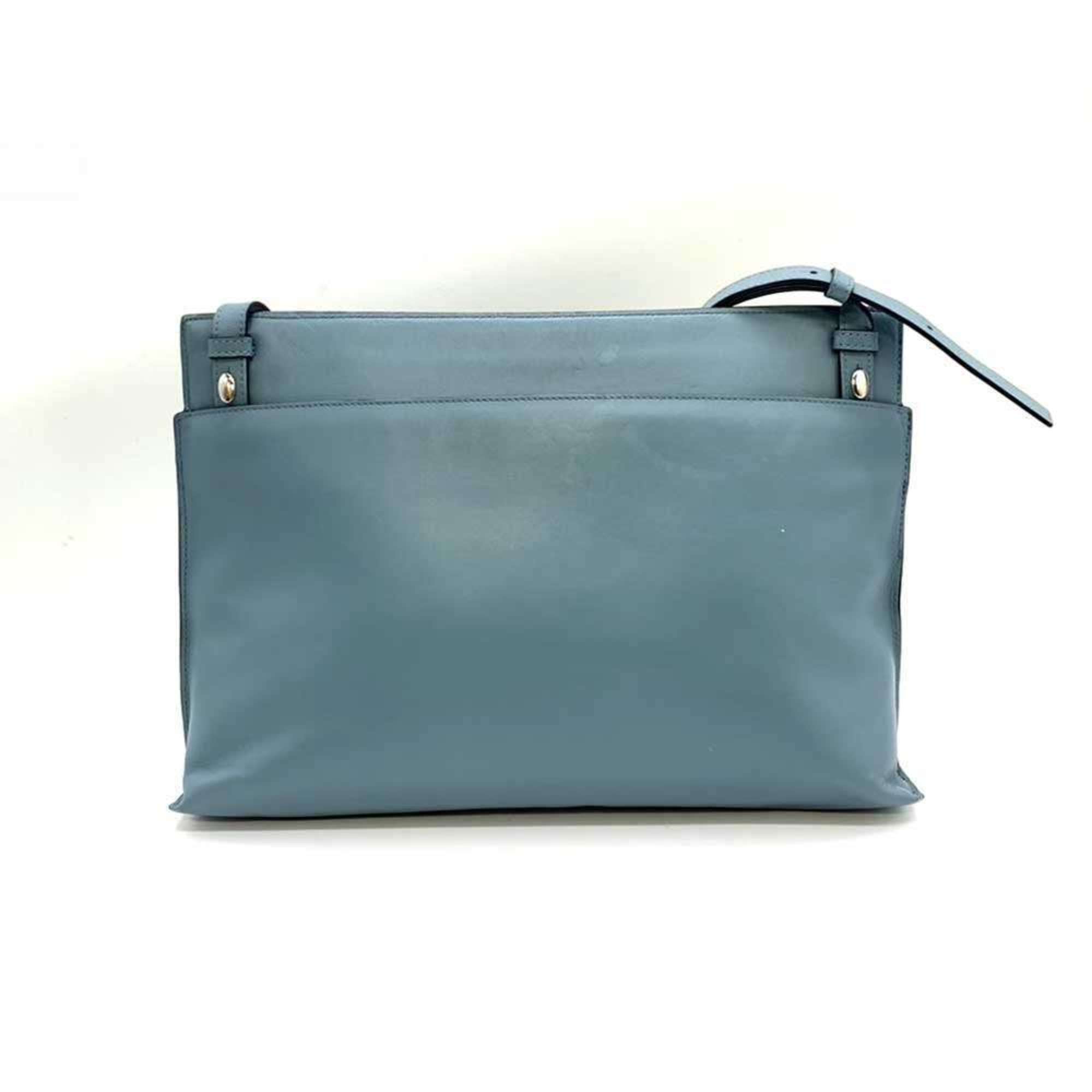 LOEWE Bag Repeat Anagram Shoulder Blue Crossbody Pochette Women's Leather