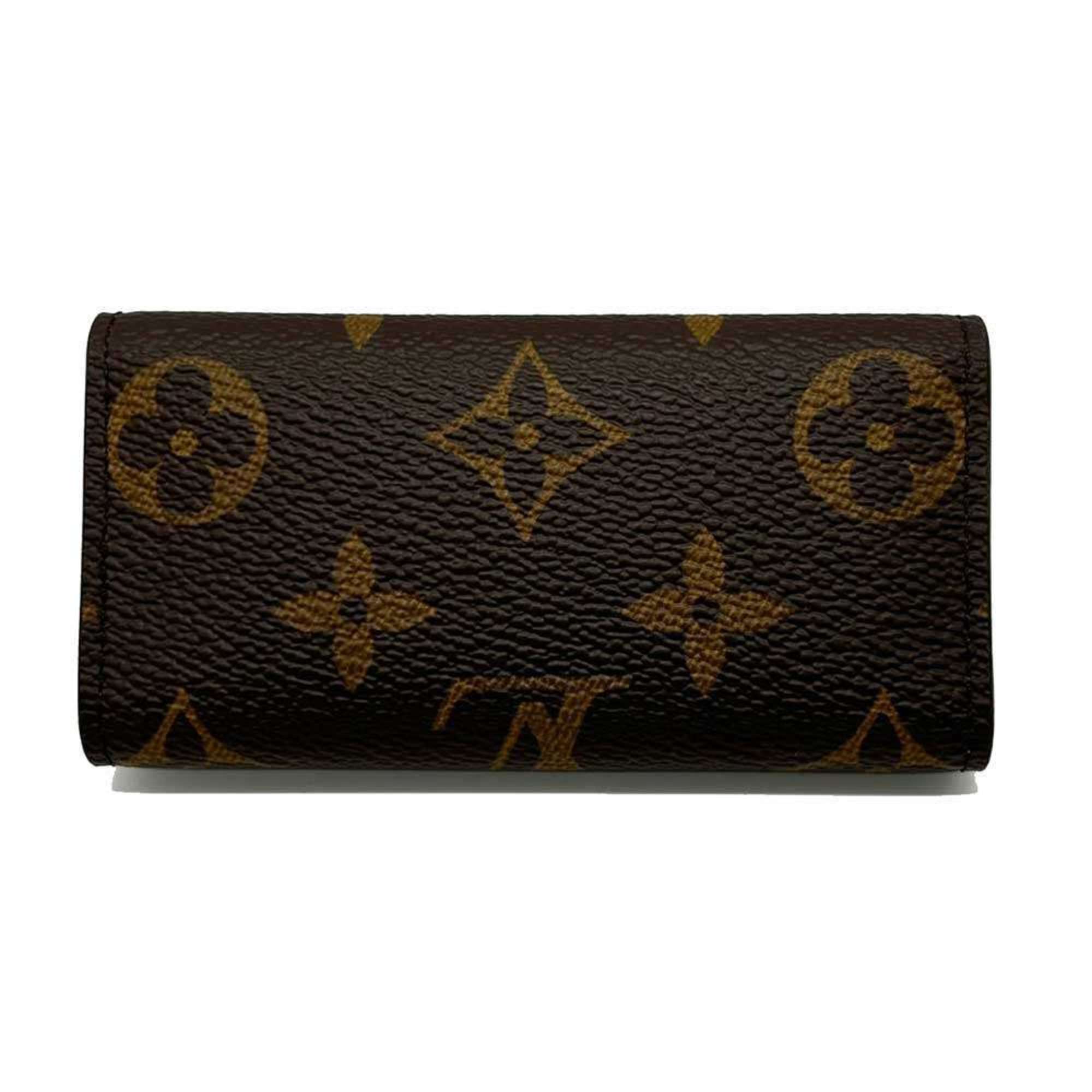 Louis Vuitton Multicle 4 Key Case Monogram Brown x Blue 4-ring Keychain M69517 LOUIS VUITTON