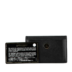 CHANEL COCO MARK CARD CASE PASS BLACK LEATHER WOMEN'S