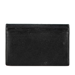 CHANEL COCO MARK CARD CASE PASS BLACK LEATHER WOMEN'S